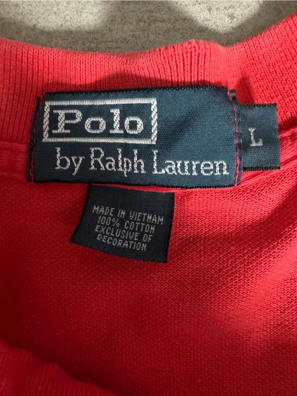 Polo Ralph Lauren Men’s Large Red Coral Cotton Pony Logo Preppy Golf Polo Shirt
